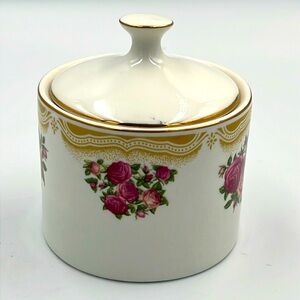 Farberware Sydney Roses 4092 fine China sugar bowl with lid Vintage